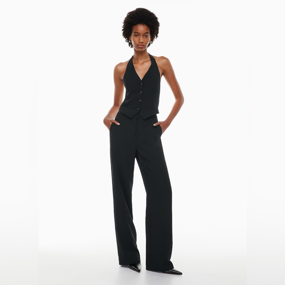 Aritzia Wilfred Alanya Beige Trousers—Gold Camel